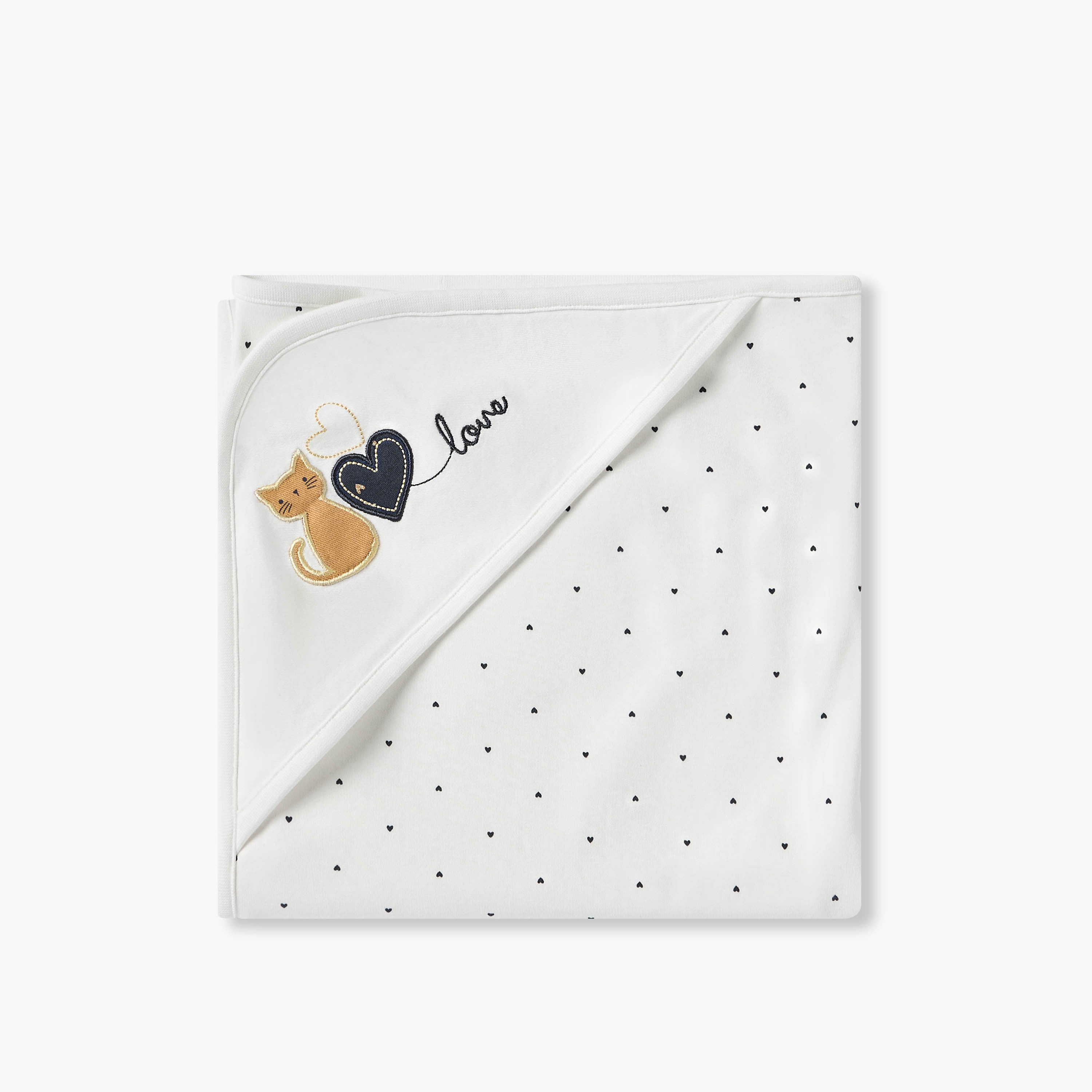 Juniors Heart Print Receiving Blanket