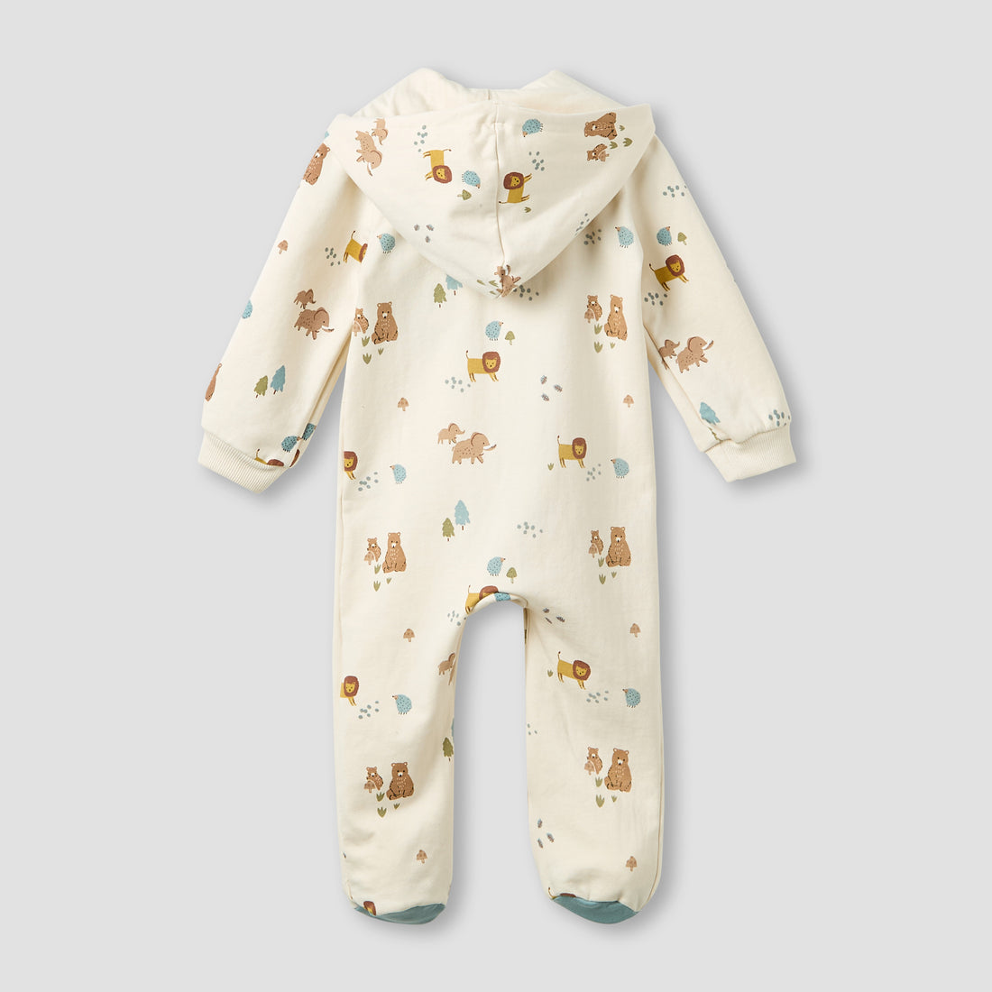 Juniors Hooded Neck Sleepsuit with Snap Button Closure - Cotton - Long Sleeves
