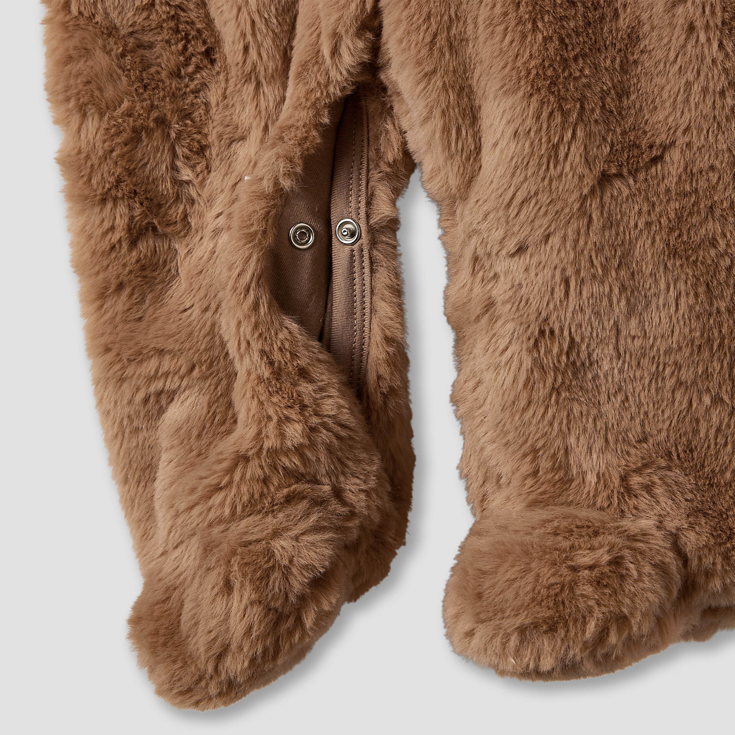 Juniors Hooded Sleepsuit with Faux Fur - Polyester - Long Sleeves