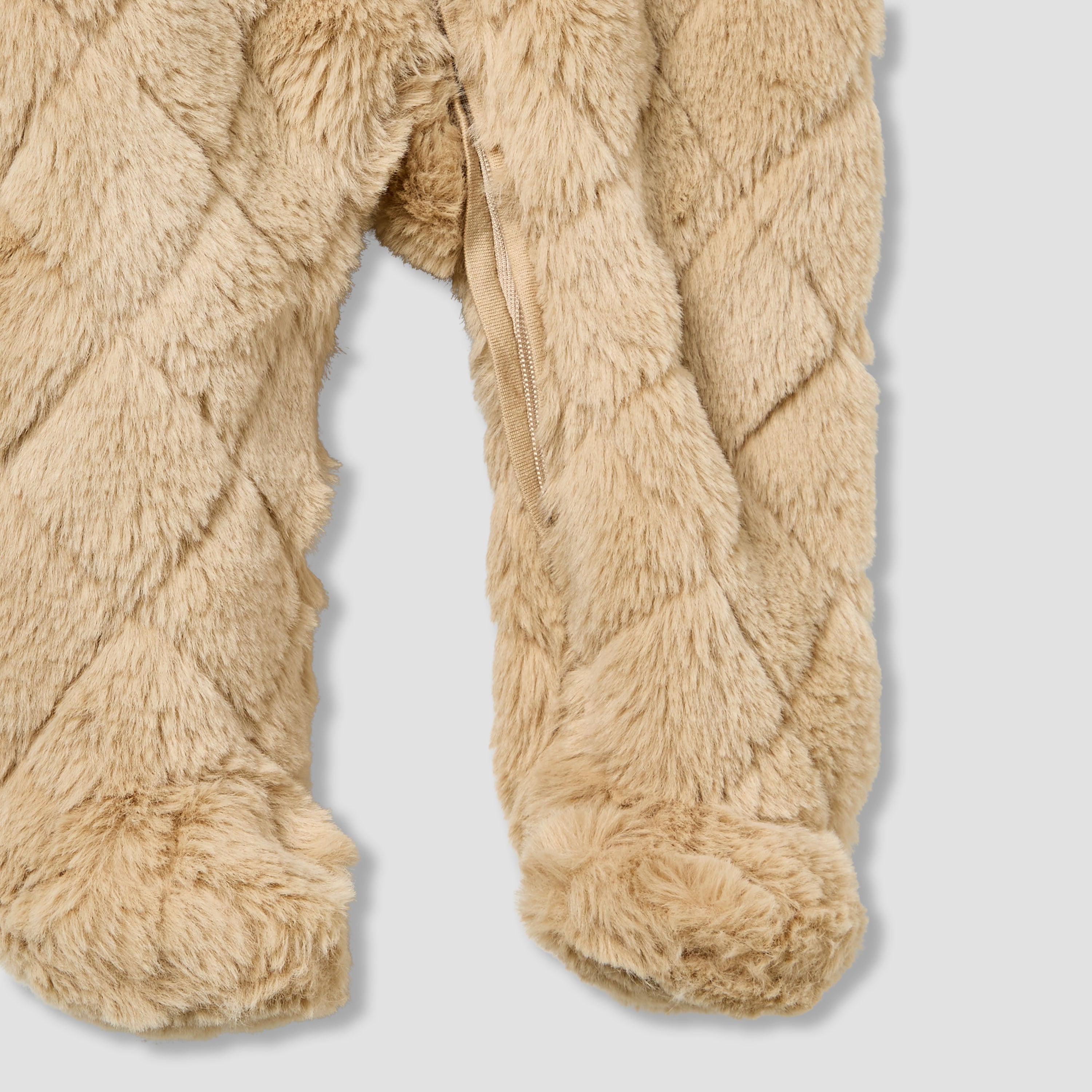 Juniors Hooded Long Sleeves Sleepsuit with Faux Fur Texture