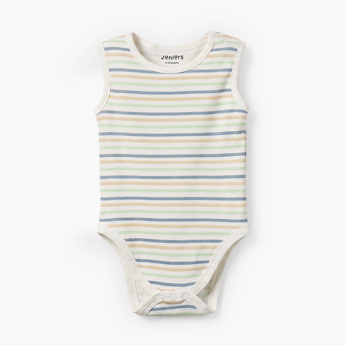 Pack of 3 Juniors Round Neck Sleeveless Bodysuit with Dinosaur Print