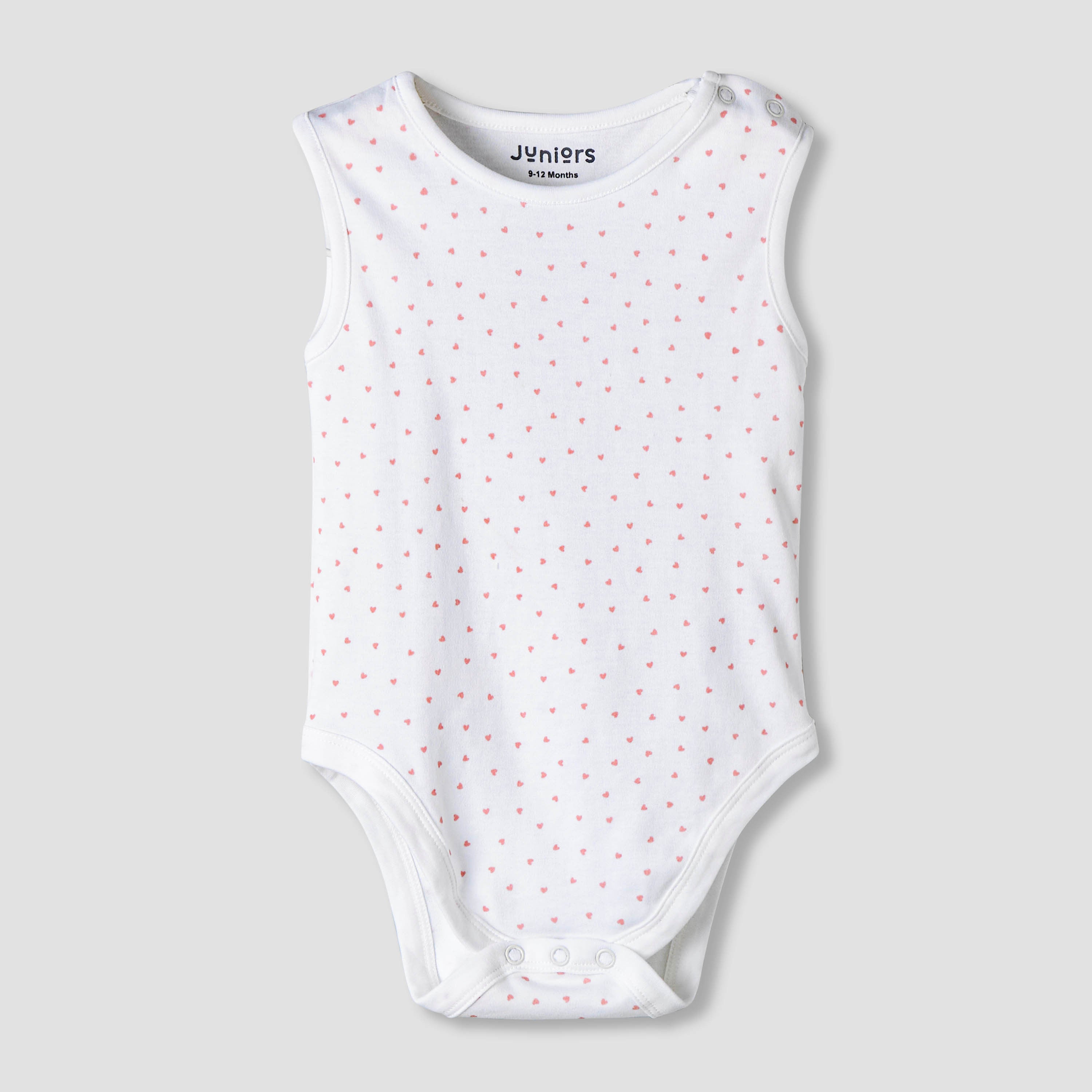 Pack of 7 Juniors Cotton Sleeveless Bodysuit with Floral Print