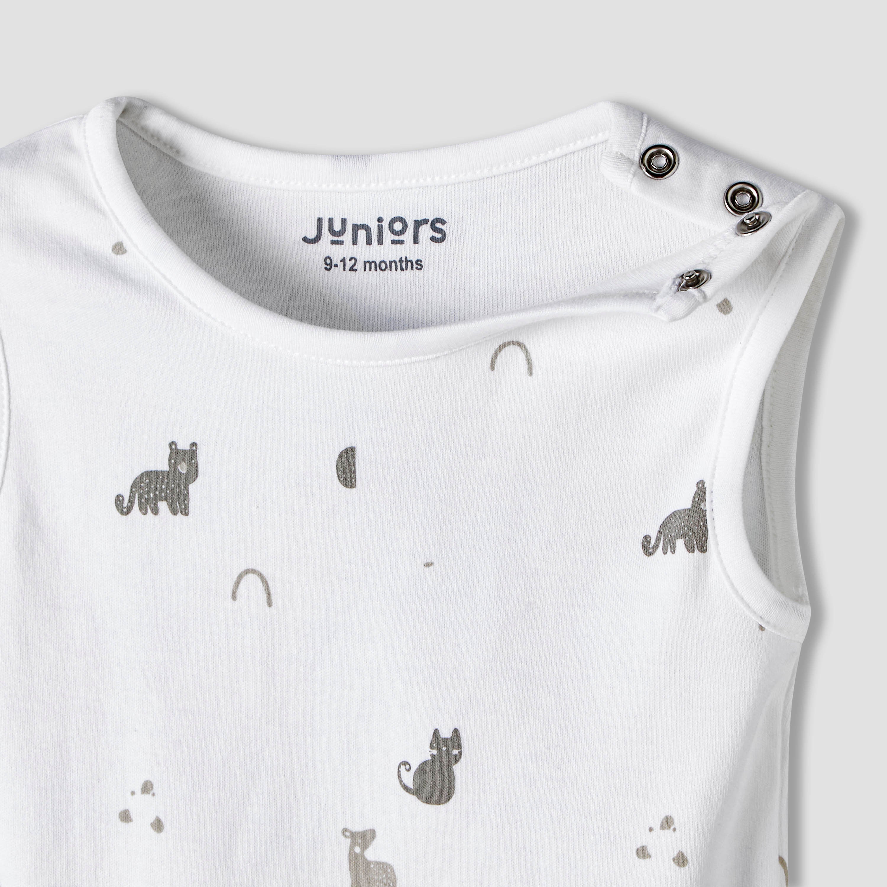 Pack of 7 Juniors Cotton Sleeveless Bodysuit with Assorted Print