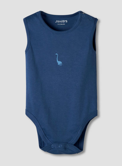 Pack of 7 Juniors Cotton Round Neck Sleeveless Bodysuit with Dinosaur Print-baby-girls-clothing-bodysuits-image-6