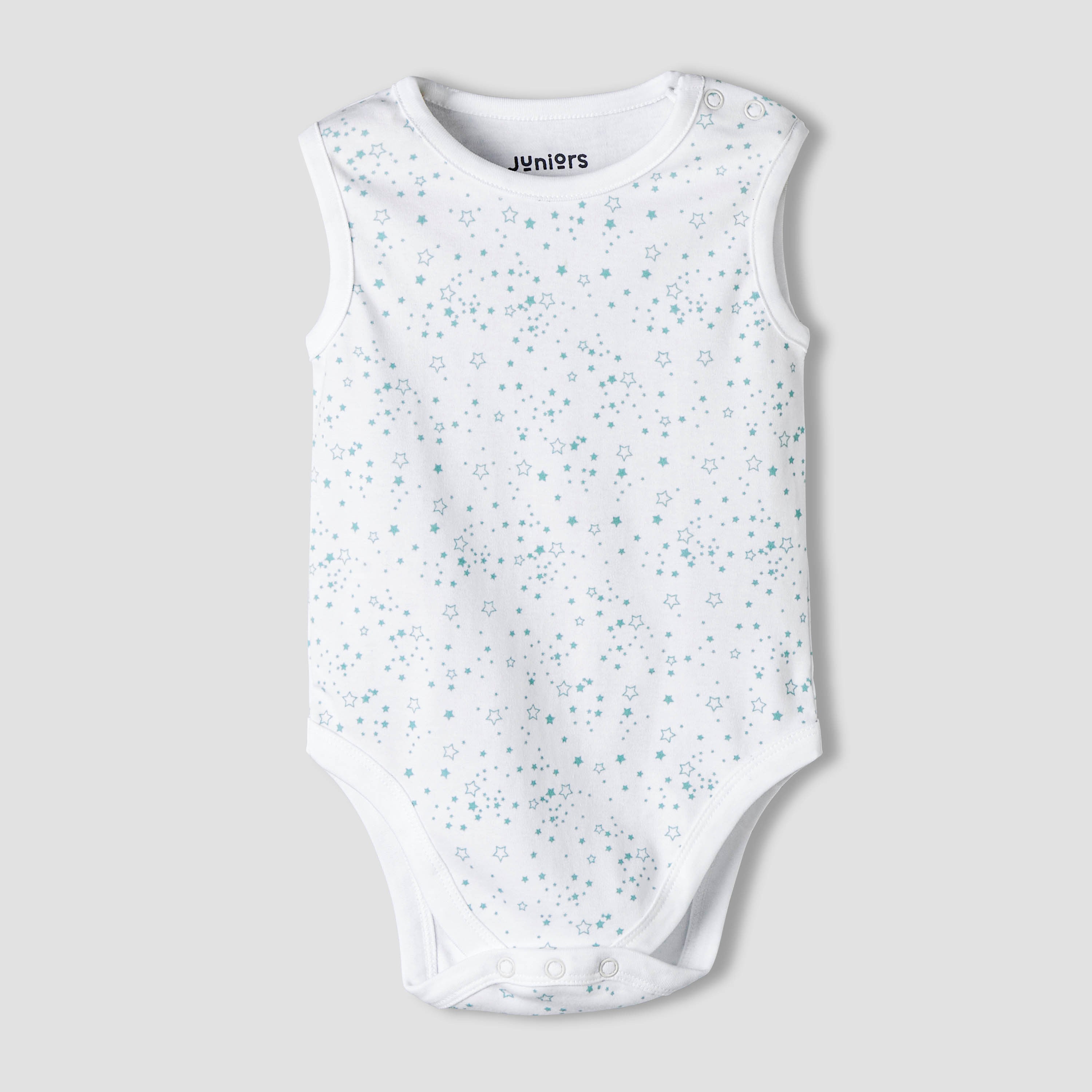 Pack of 7 Juniors Round Neck Cotton Sleeveless Bodysuit with Assorted Print