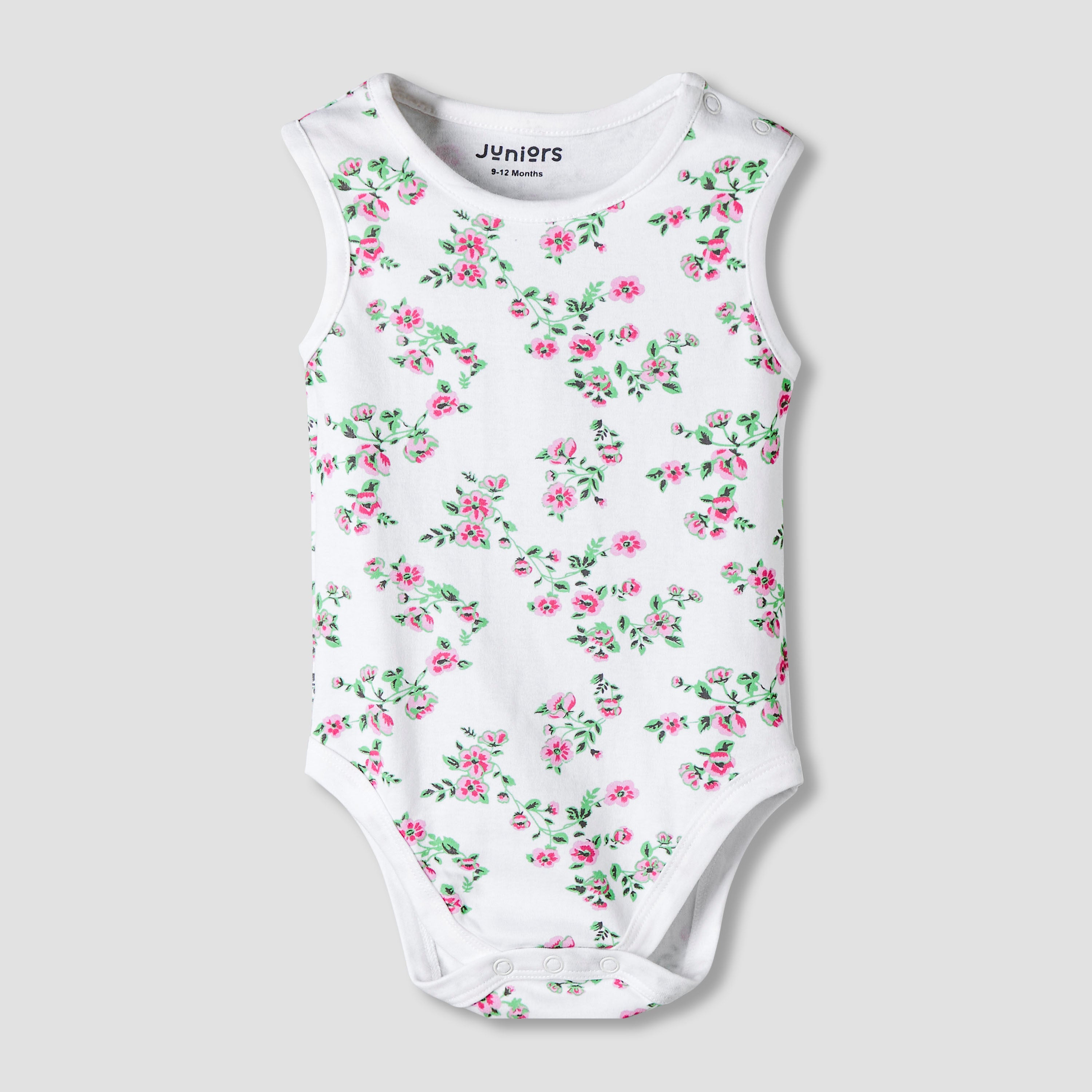 Pack of 7 Juniors Cotton Sleeveless Bodysuit with Assorted Print
