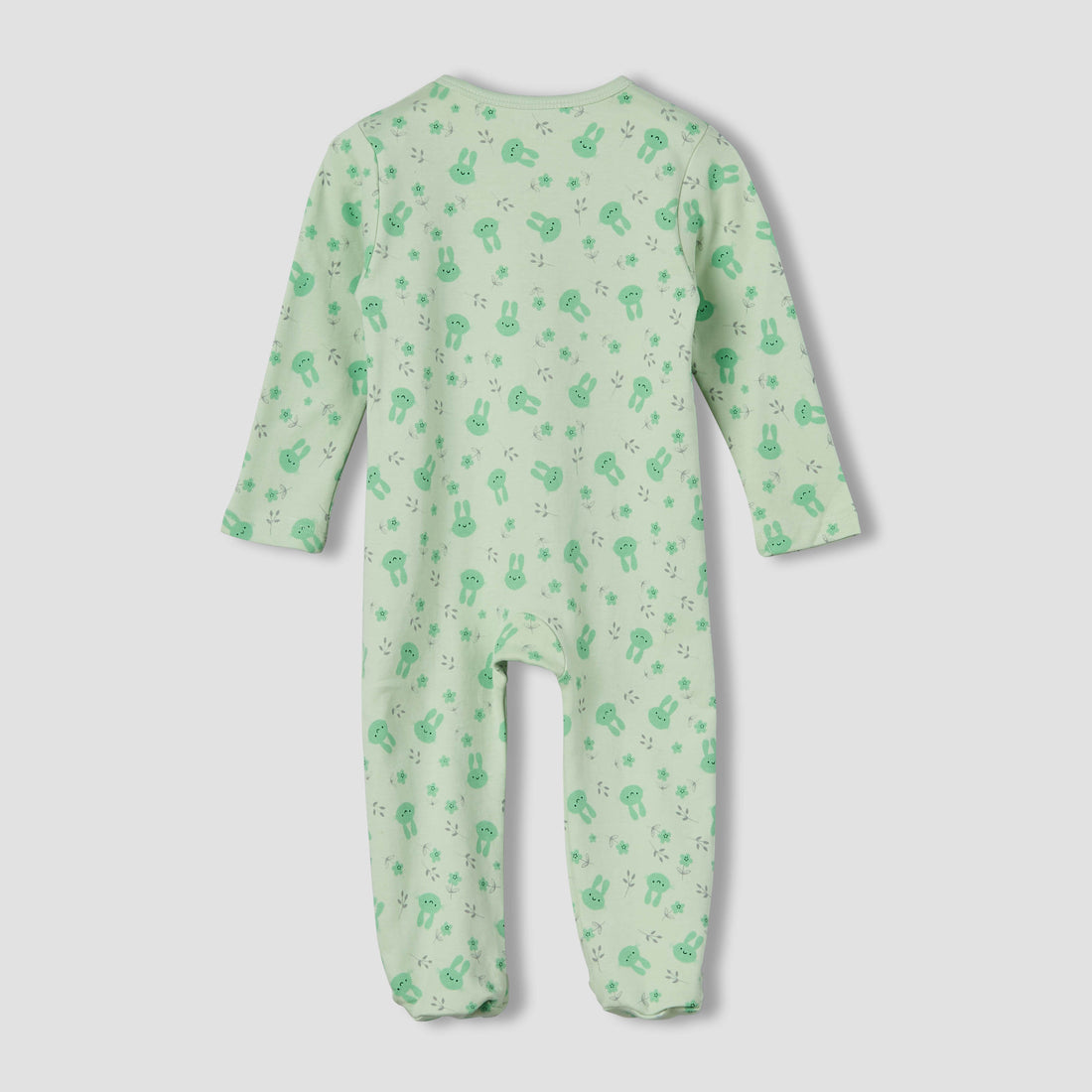 Juniors Cotton Round Neck Long Sleeve Sleepsuit with Zip Closure