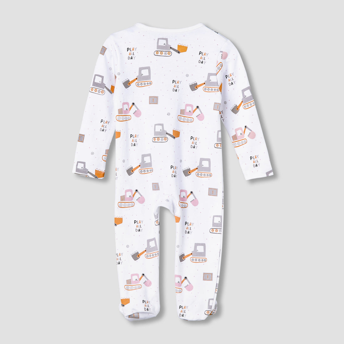 Juniors Cotton Round Neck Long Sleeve Sleepsuit with Zip Closure