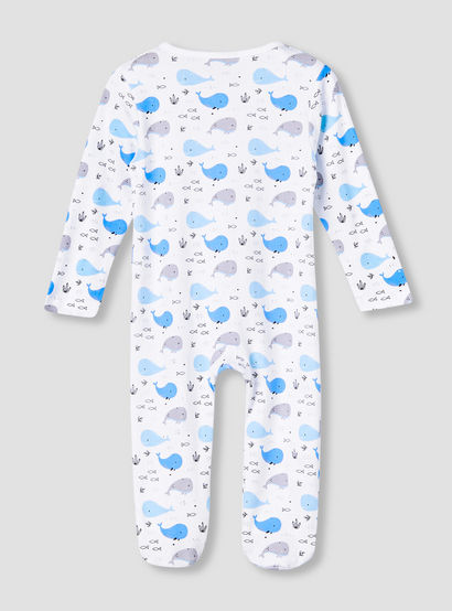 Juniors Cotton Round Neck Long Sleeve Sleepsuit with Zip Closure-baby-boys-clothing-nightwear-sleepsuits-image-2