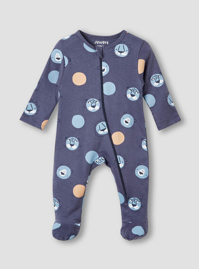 Juniors Printed Closed Feet Sleepsuit with Long Sleeves-baby-boys-clothing-nightwear-sleepsuits-image-1