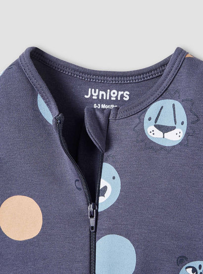 Juniors Printed Closed Feet Sleepsuit with Long Sleeves-baby-boys-clothing-nightwear-sleepsuits-image-3