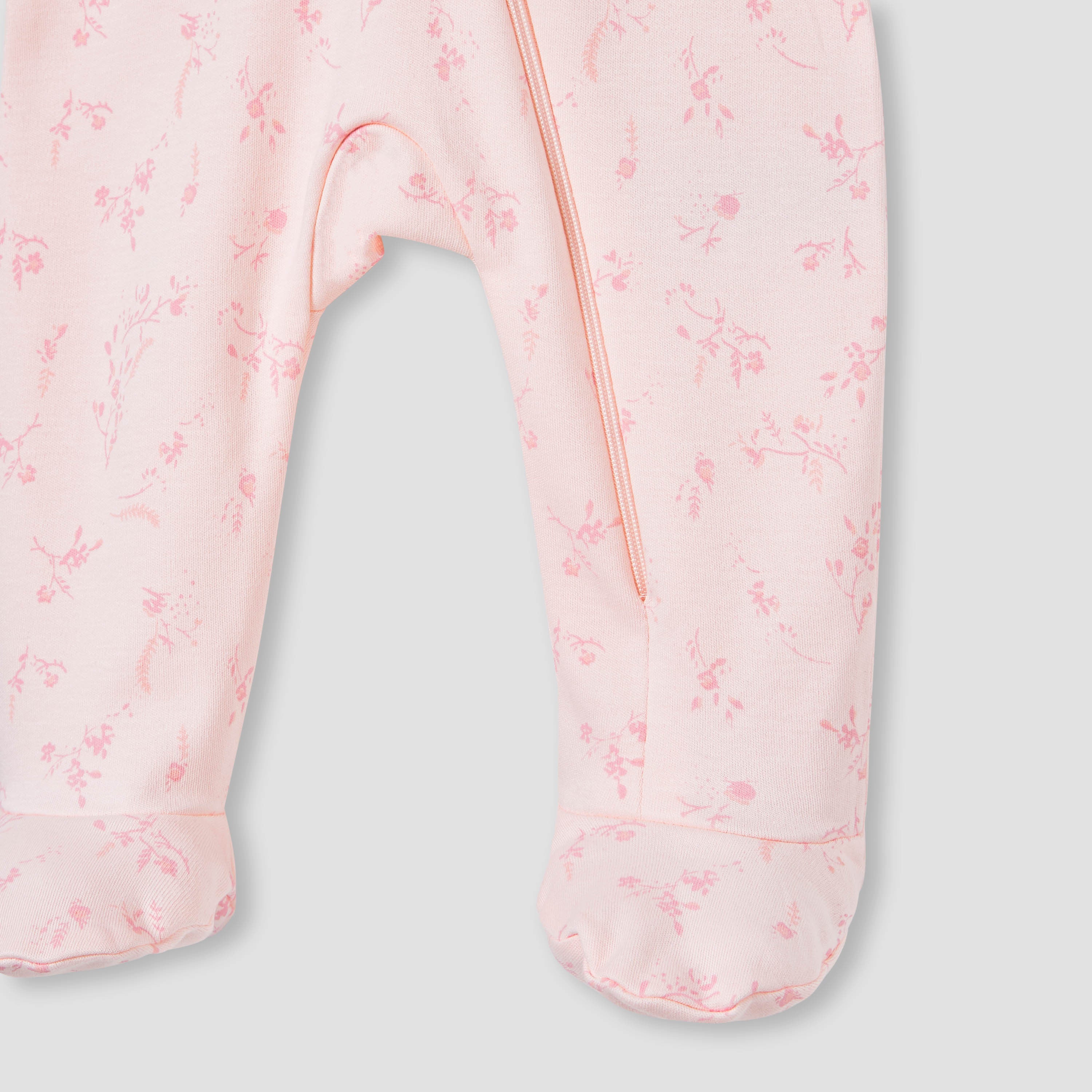Juniors Floral Print Sleepsuit with Zip Closure