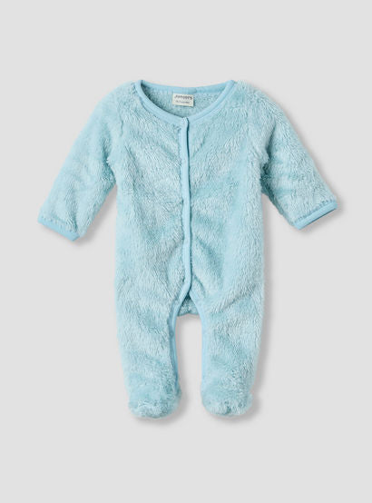 Juniors Faux Fur Textured Sleepsuit with Long Sleeves-baby-boys-clothing-nightwear-sleepsuits-image-1