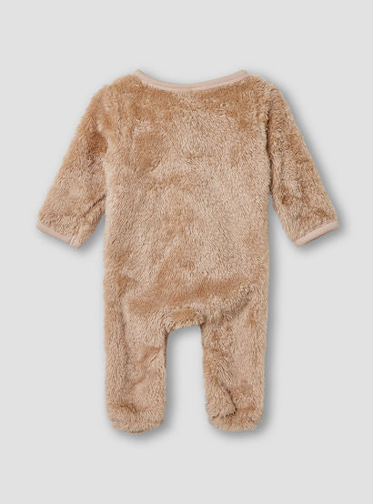Juniors Faux Fur Closed Feet Sleepsuit with Long Sleeves-baby-boys-clothing-nightwear-sleepsuits-image-2