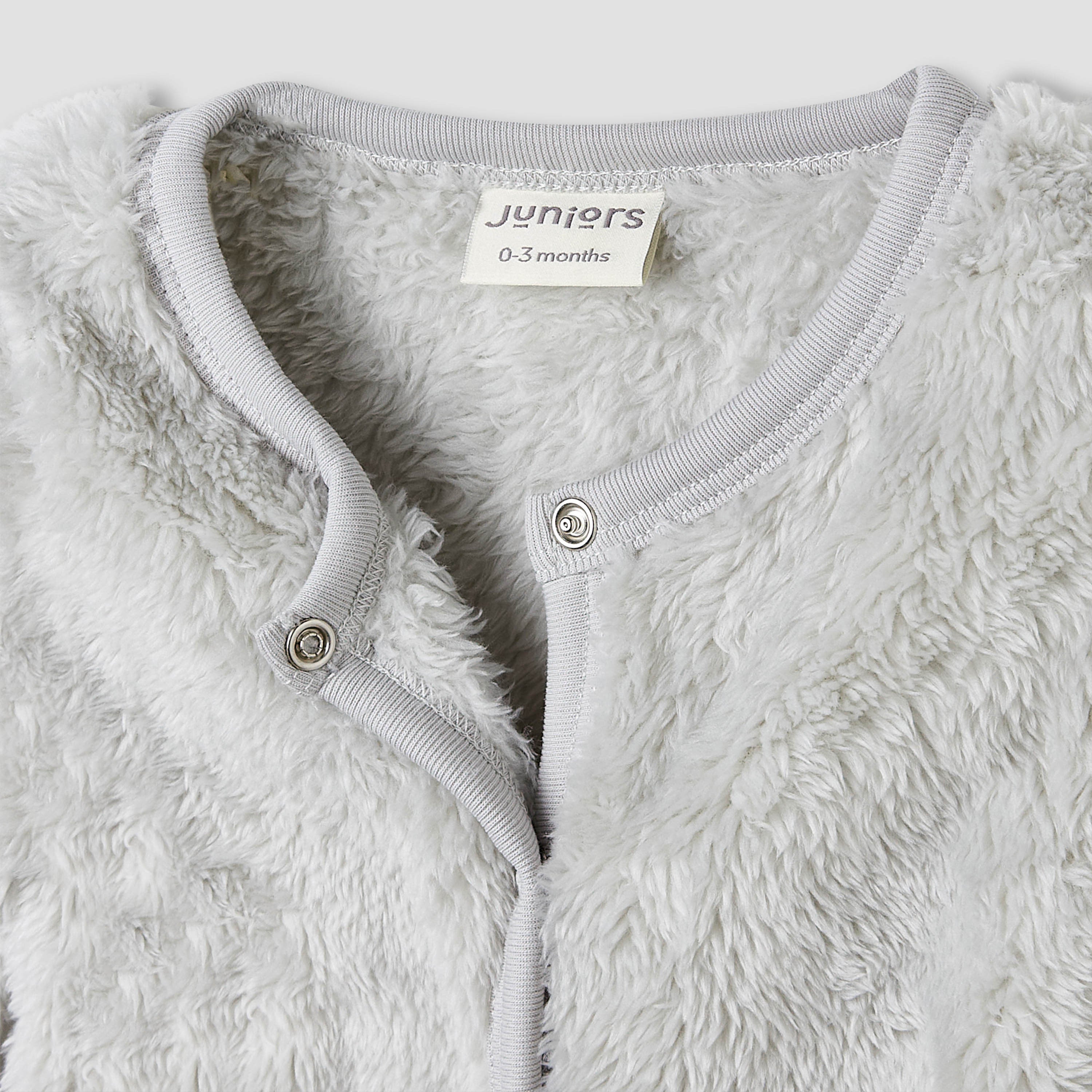 Juniors Crew Neck Sleepsuit with Faux Fur - Polyester - Long Sleeves