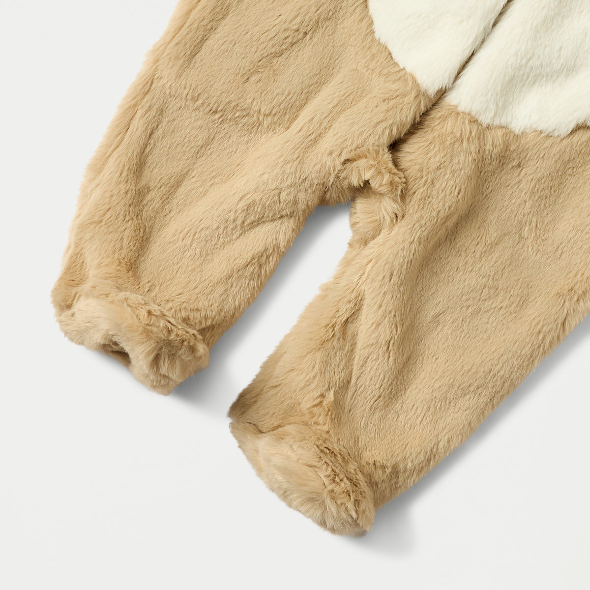 Juniors Faux Fur Textured Hooded Sleepsuit with Zip Closure