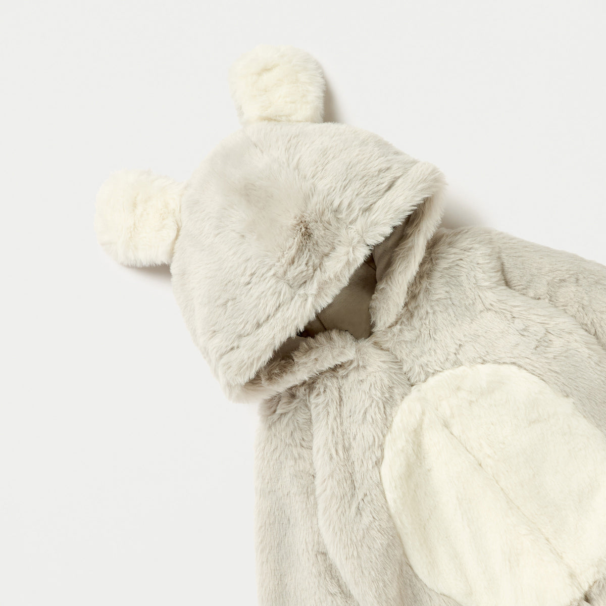 Juniors Faux Fur Textured Hooded Sleepsuit with Zip Closure