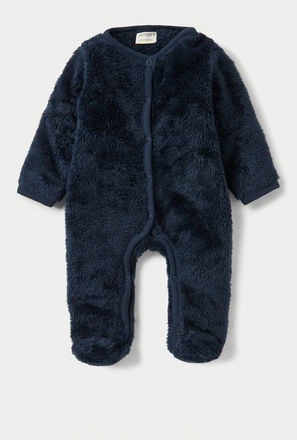Juniors Plush Closed Feet Sleepsuit with Long Sleeves