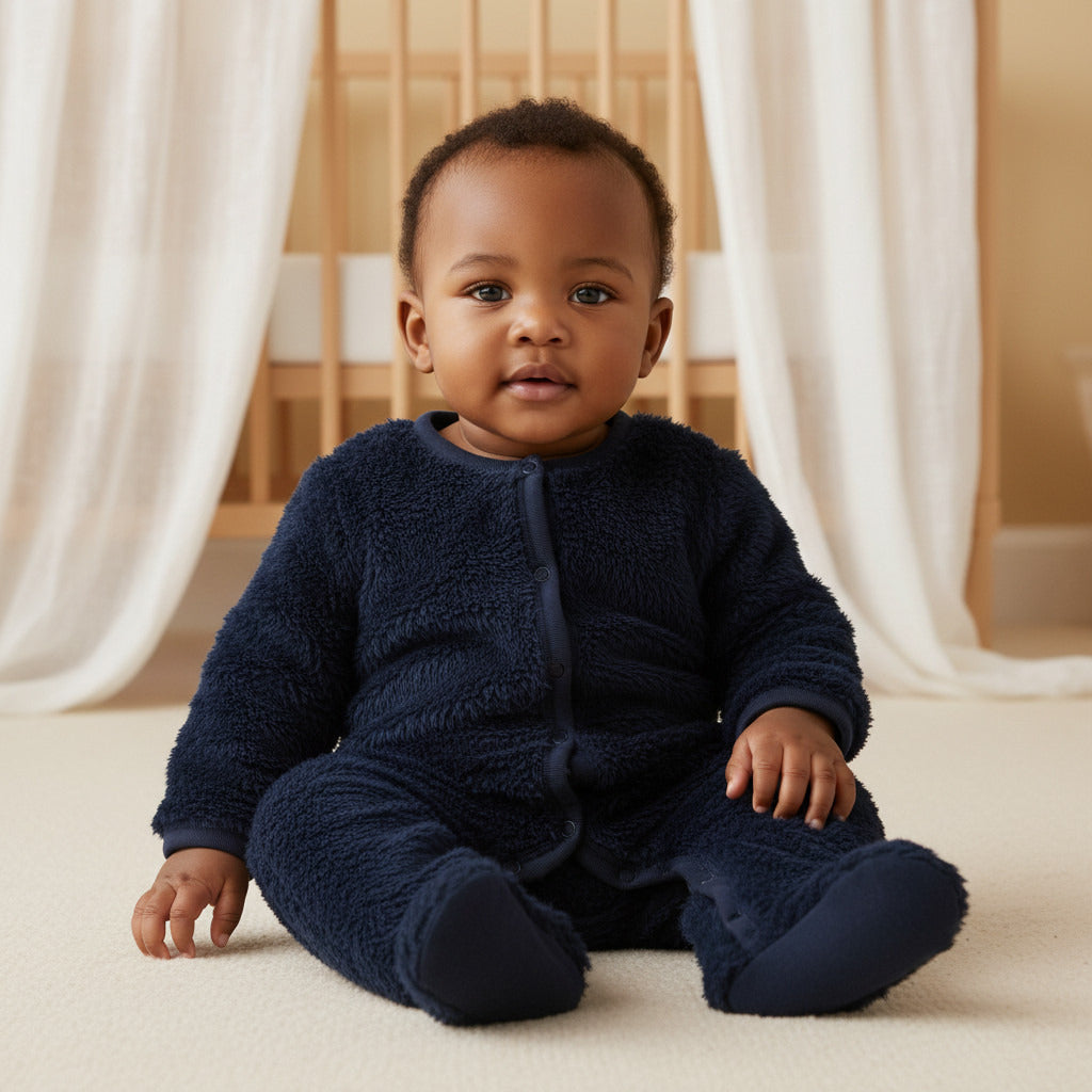 Juniors Plush Closed Feet Sleepsuit with Long Sleeves