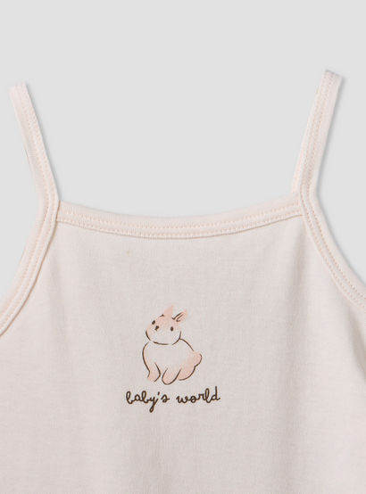 Pack of 3 Juniors Cotton Square Neck Sleeveless Bodysuit with Bunny Print-baby-girls-clothing-bodysuits-image-4