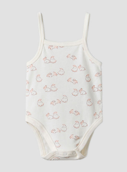 Pack of 3 Juniors Cotton Square Neck Sleeveless Bodysuit with Bunny Print-baby-girls-clothing-bodysuits-image-6