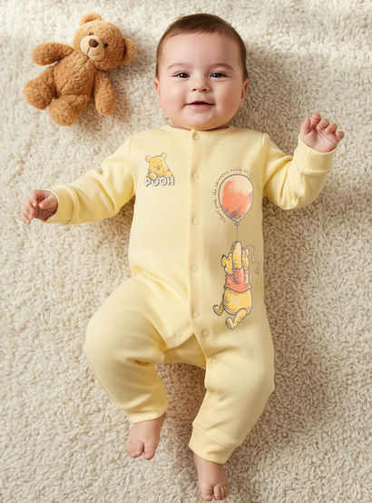 Set of 2 Disney Cotton Round Neck Sleepsuit and Romper with Winnie the Pooh Print-baby-boys-clothing-nightwear-sleepsuits-image-2