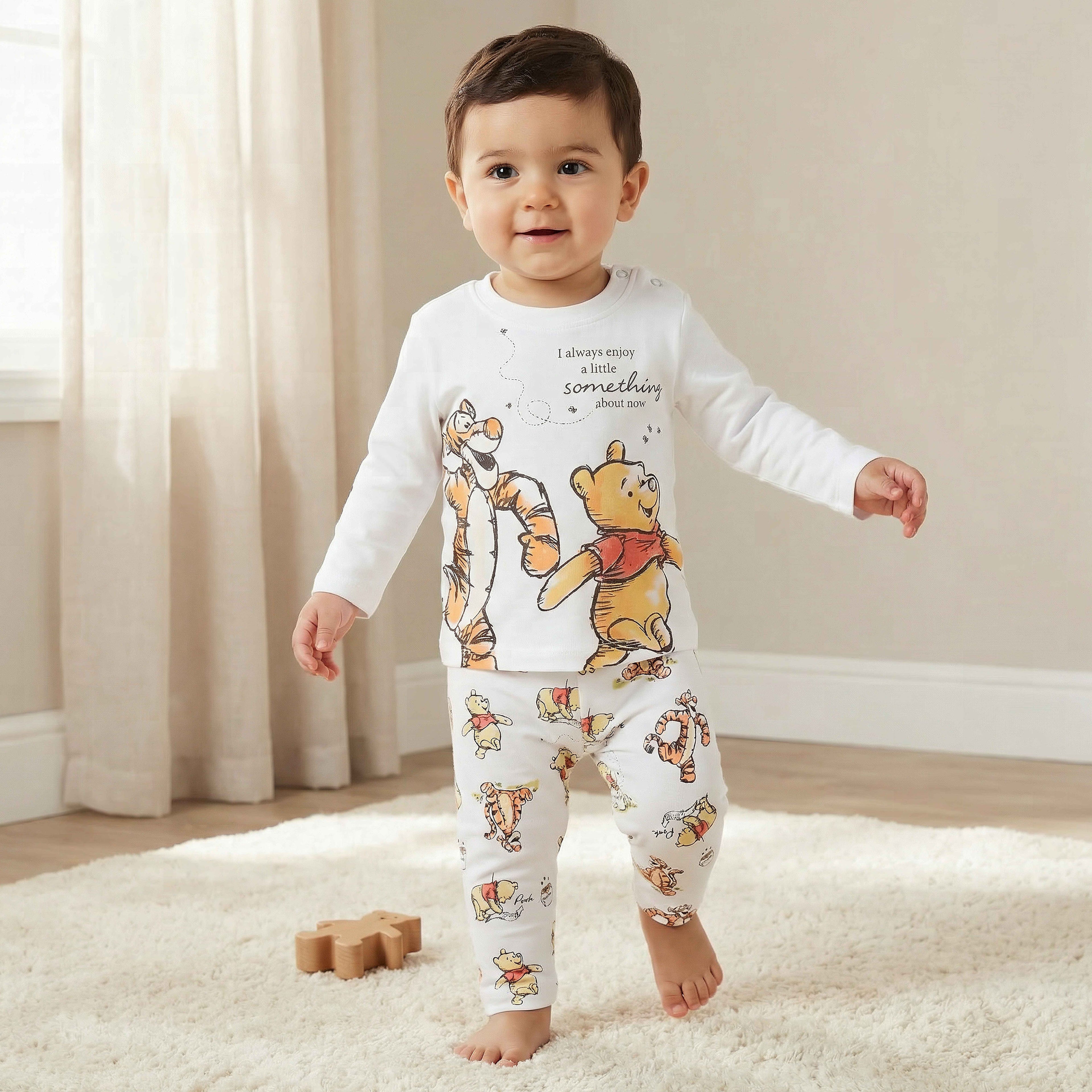 Pack of 2 Disney Cotton Long Sleeves Pyjama Set with Winnie the Pooh Print