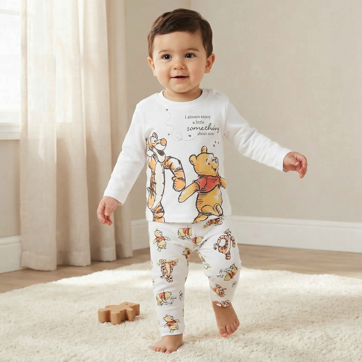 Pack of 2 Disney Cotton Long Sleeves Pyjama Set with Winnie the Pooh Print