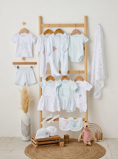 Juniors Cotton Crew Neck Short Sleeves Bodysuit with Seashell Embroidery-baby-girls-clothing-bodysuits-image-6