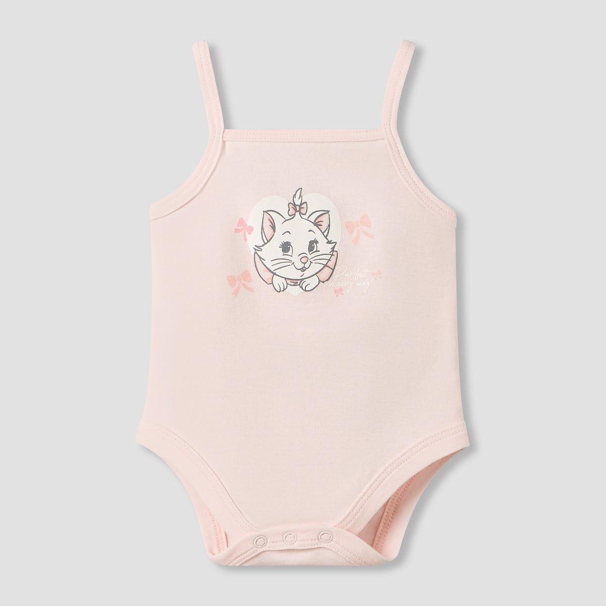 Pack of 3 Disney Square Neck Strappy Bodysuit with Marie Print