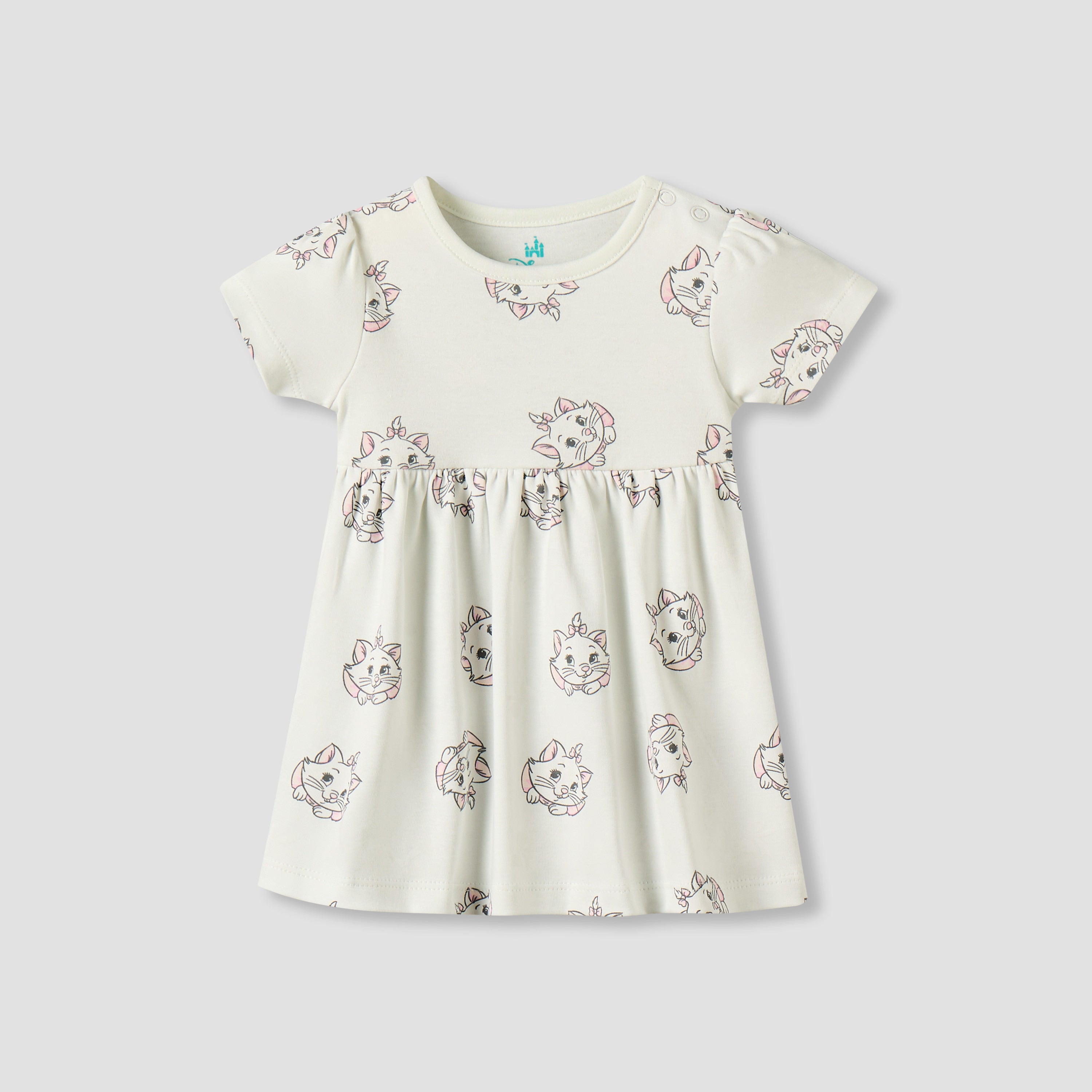Pack of 2 Disney Round Neck A-line Dress with Marie Print