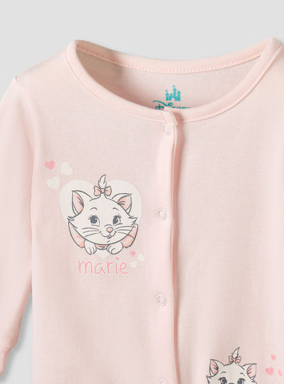 Set of 2 Disney Cotton Round Neck Sleepsuit and Romper with Marie Print-baby-girls-clothing-nightwear-sleepsuits-image-5