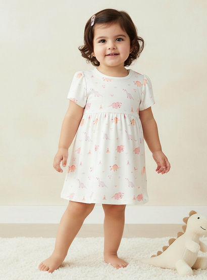 Pack of 2 Juniors Round Neck A-line Dress with Print-baby-girls-clothing-dressesandjumpsuits-image-2