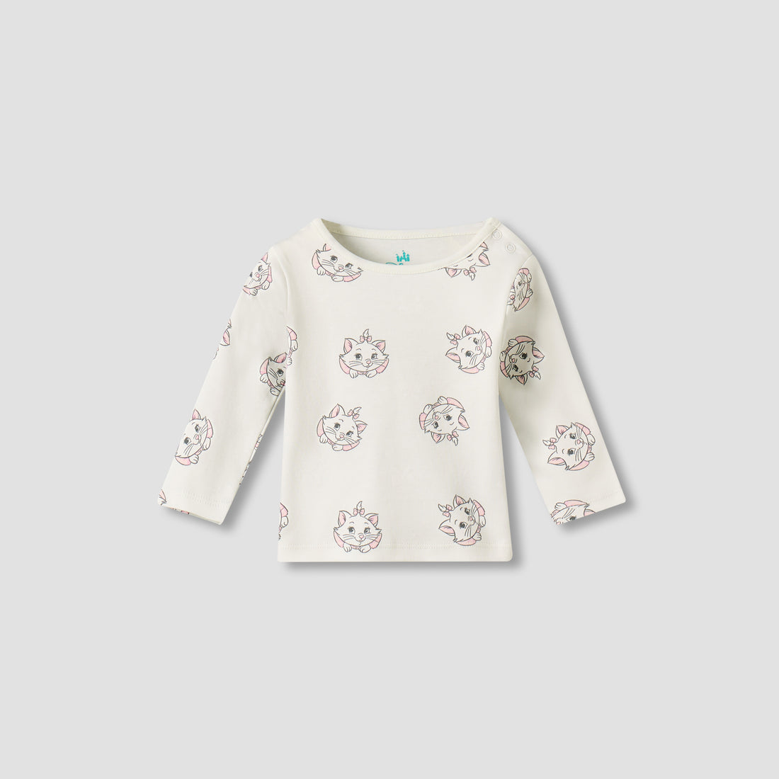 Pack of 2 Disney Cotton Round Neck Long Sleeves Pyjama Set with Marie Print