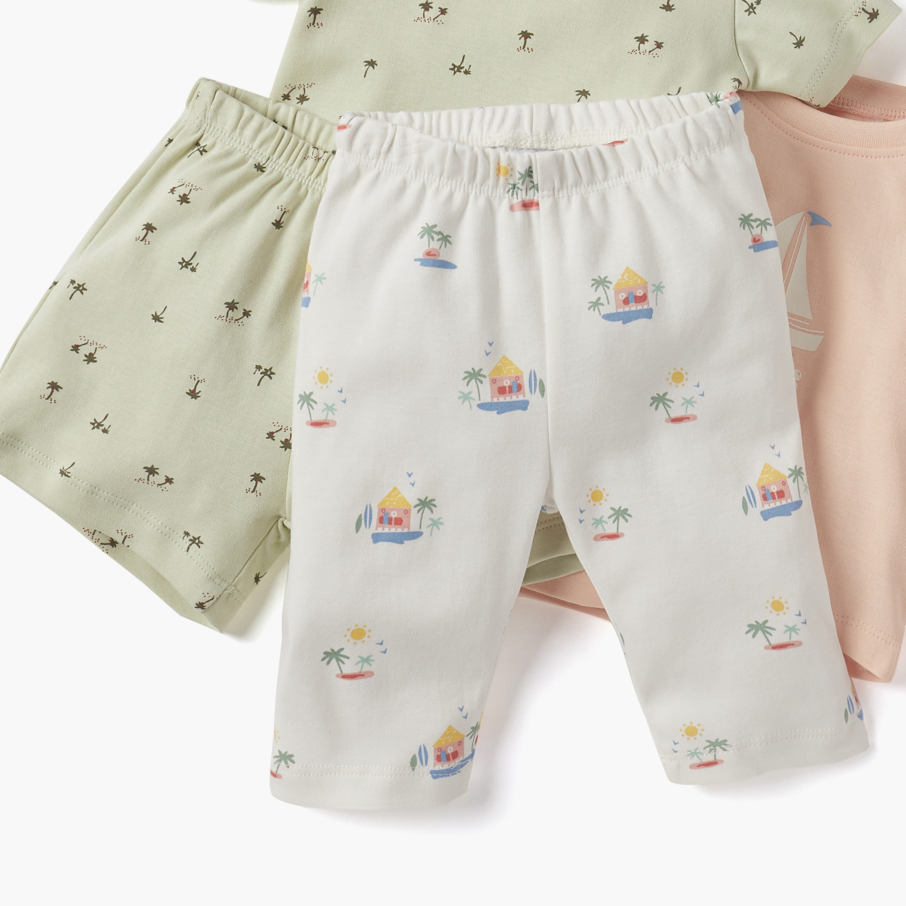 Juniors Graphic Print 4-Piece T-shirt with Pyjamas and Shorts Set