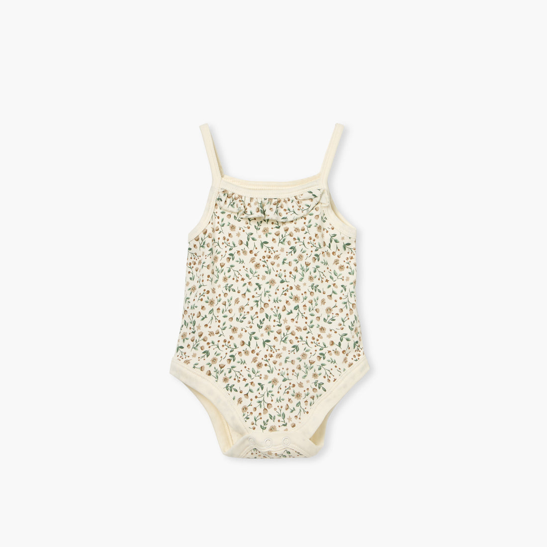 Juniors Floral Print Sleeveless Bodysuit with Snap Button Closure - Set of 2