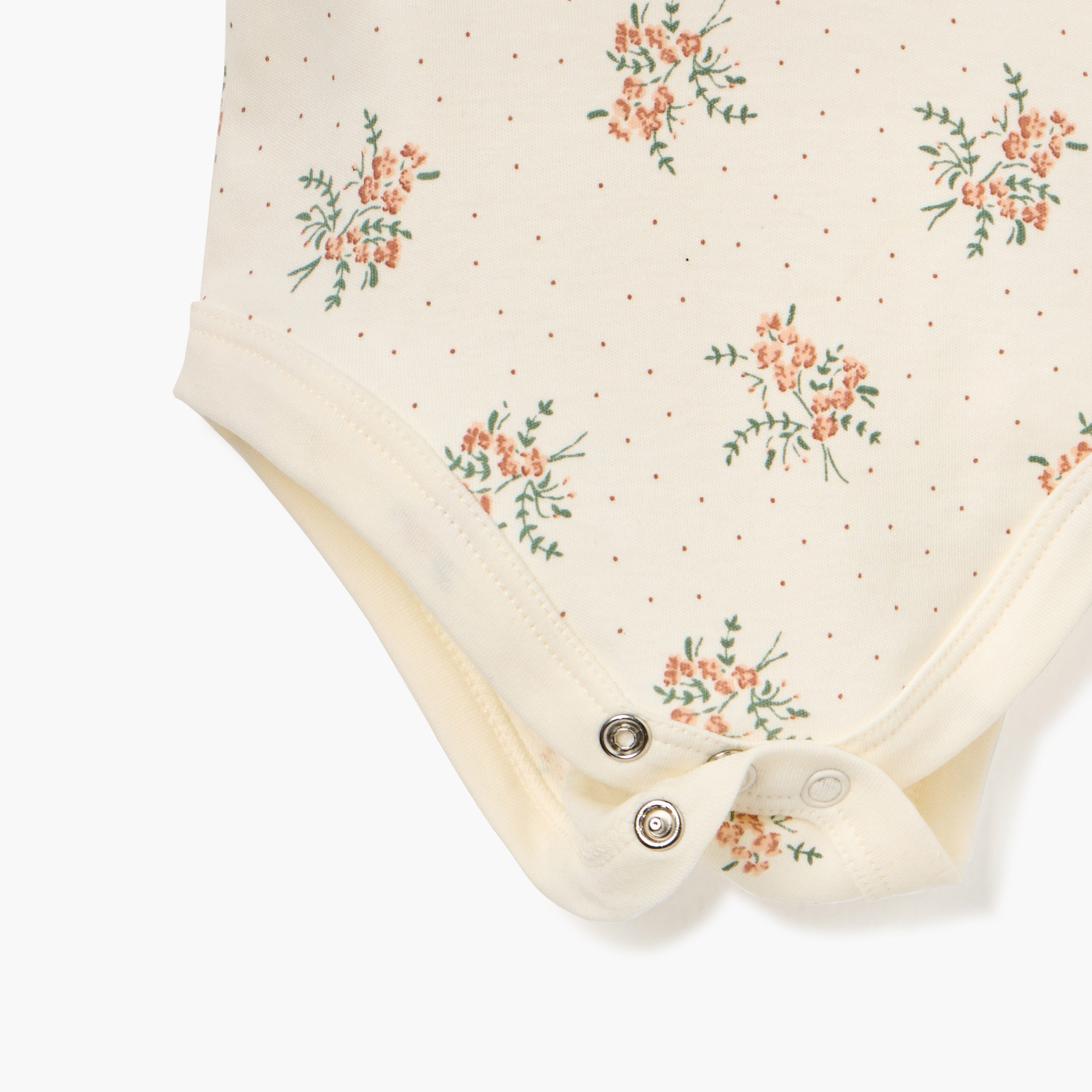 Juniors Floral Print Sleeveless Bodysuit with Snap Button Closure - Set of 2