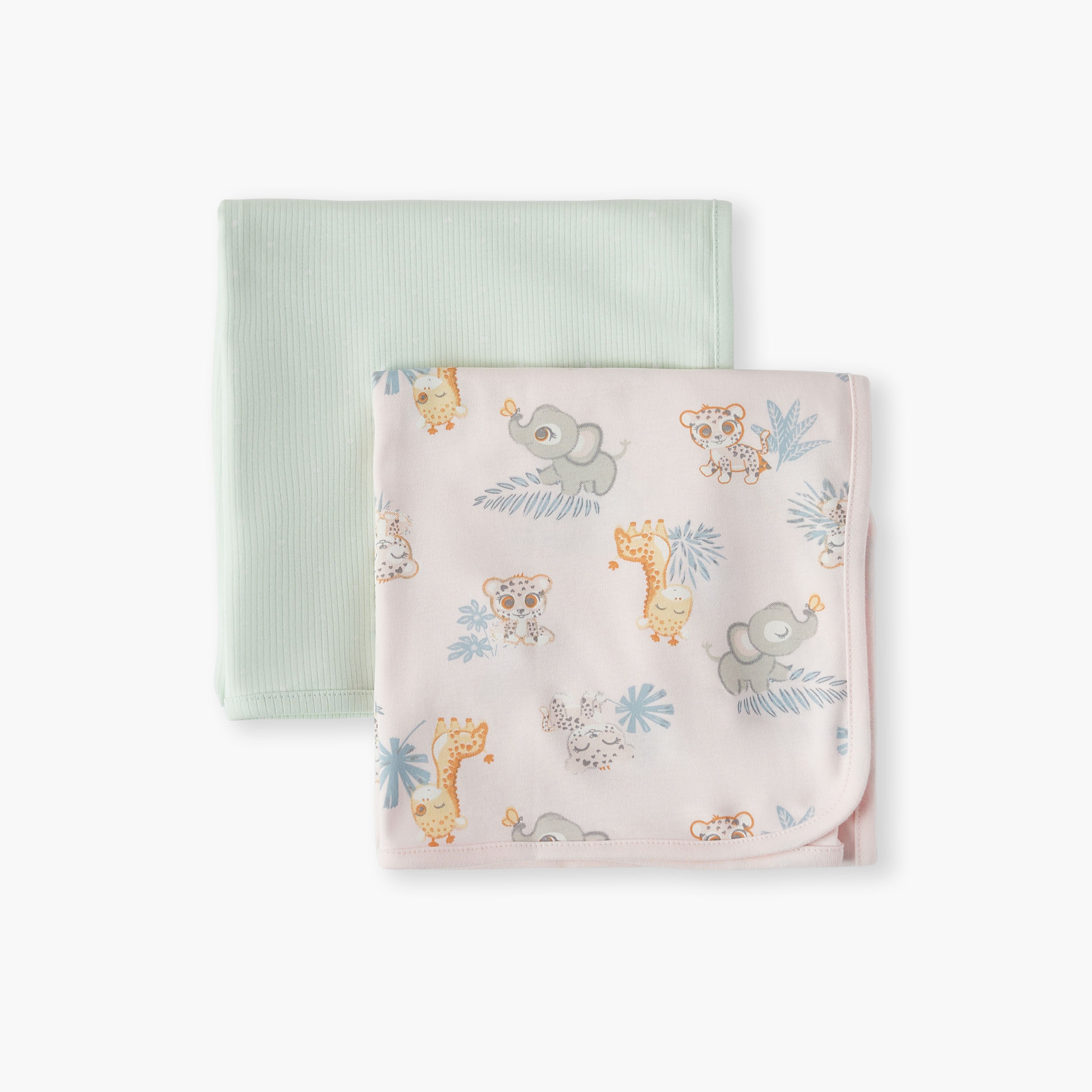 Juniors Assorted 2-Piece Receiving Blanket Set - 70x70 cm
