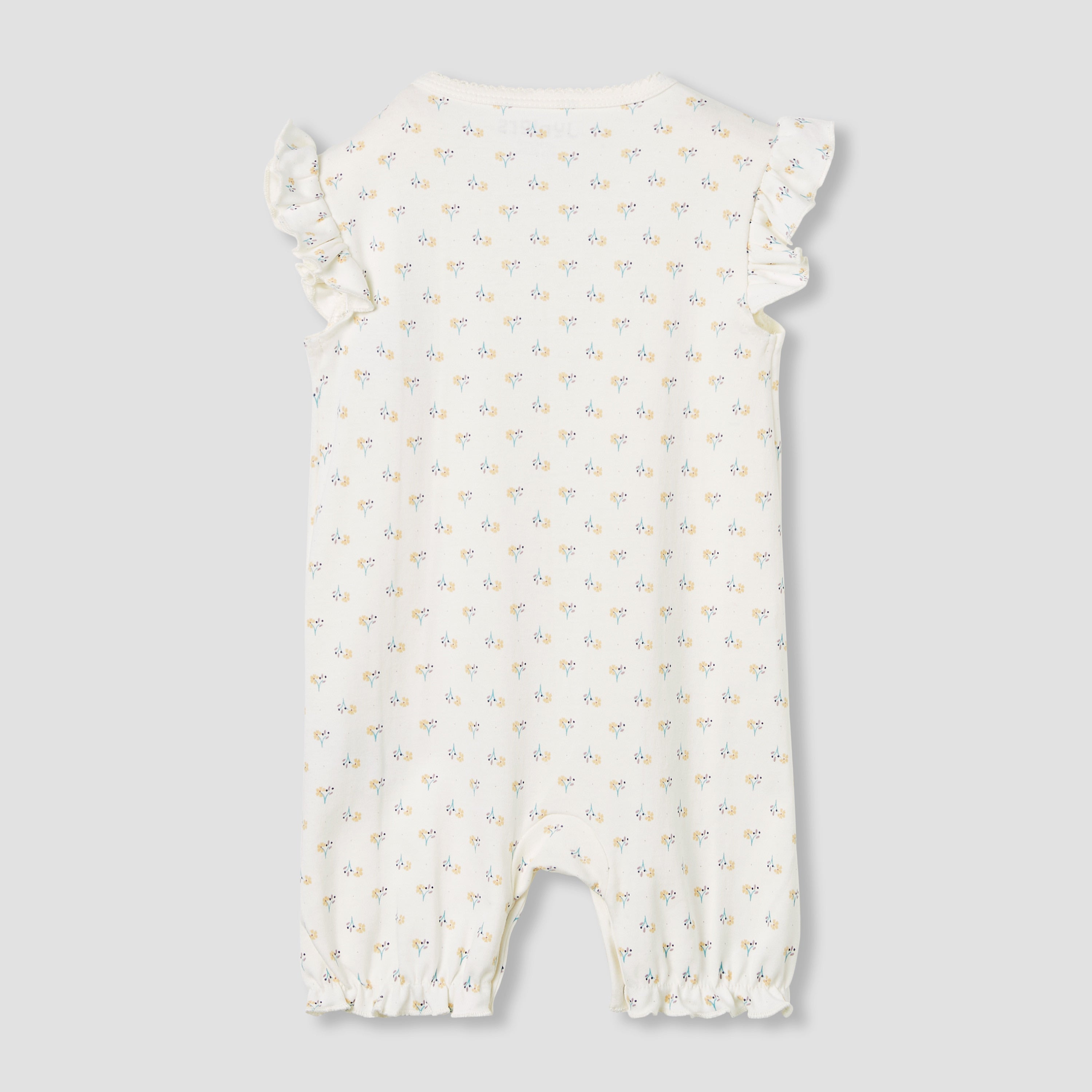 Juniors Floral Print Romper with Ruffle Sleeves