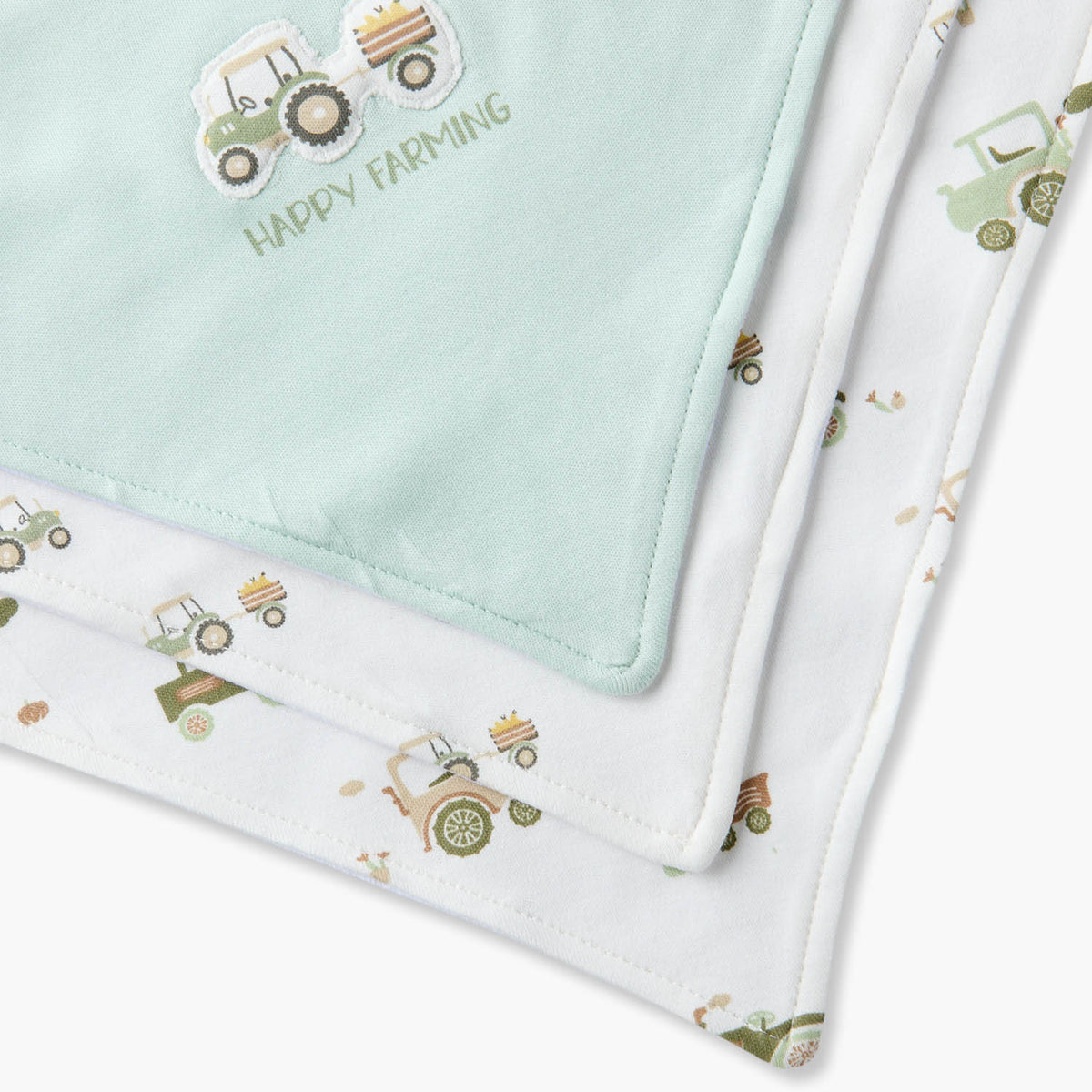 Pack of 3 Juniors Baby Bib with Tractor Print