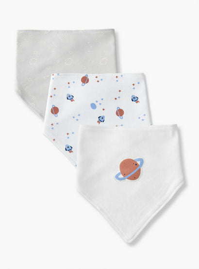 Pack of 3 Juniors Baby Bib with Space Print-baby-feeding-bibs-image-1