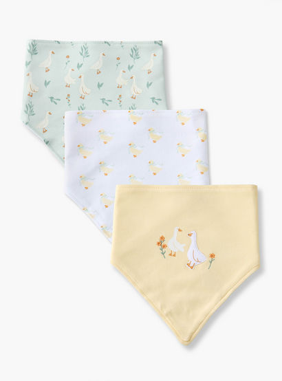 Pack of 3 Juniors Baby Bib with Duck Print-baby-feeding-bibs-image-1