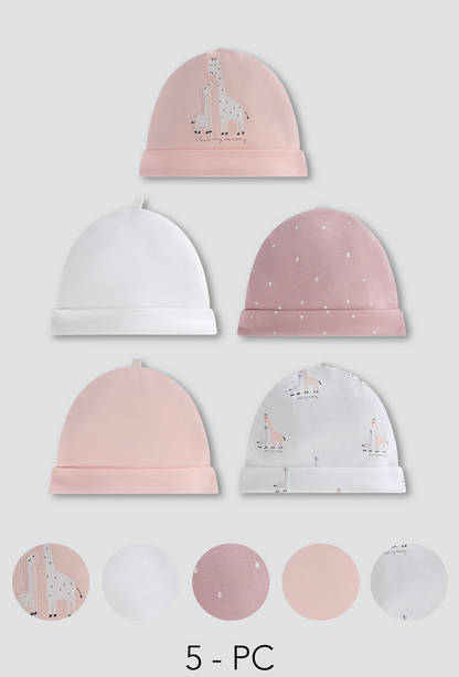 Juniors Printed Beanie Cap - Set of 5-undefined-image-1