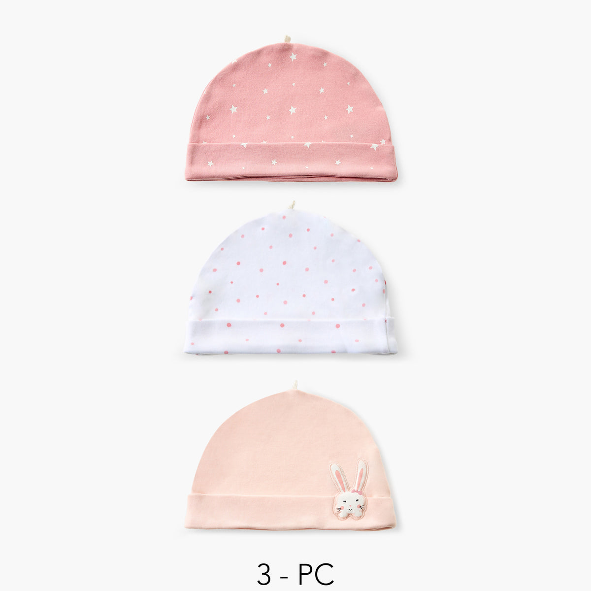Pack of 3 Juniors Cap with Rolled Hem