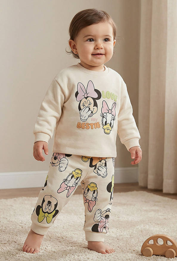 Disney Minnie Mouse and Daisy Duck Print T-shirt and Pyjama Set