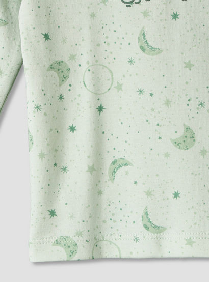 Juniors Cotton Round Neck Long Sleeves Pyjama Set with Star and Moon Print-promo_babyshop_Buy3for99_UAE130126-image-8