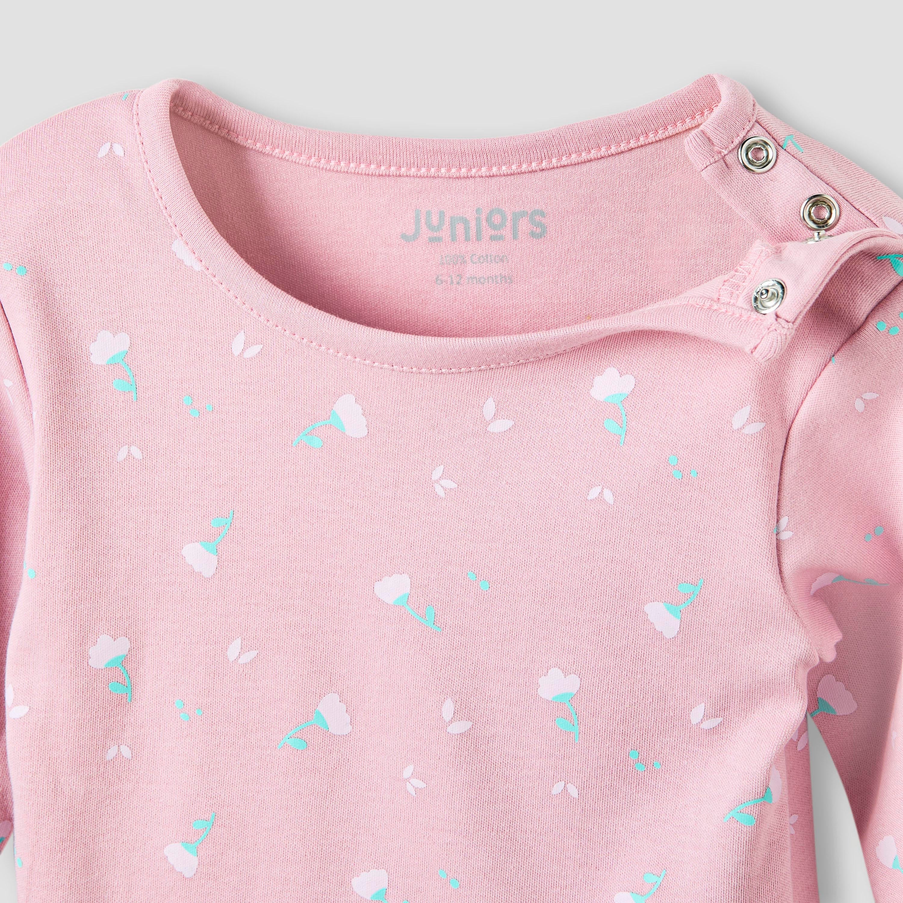 Juniors Pyjama Set with Floral Print - Cotton - Long Sleeves