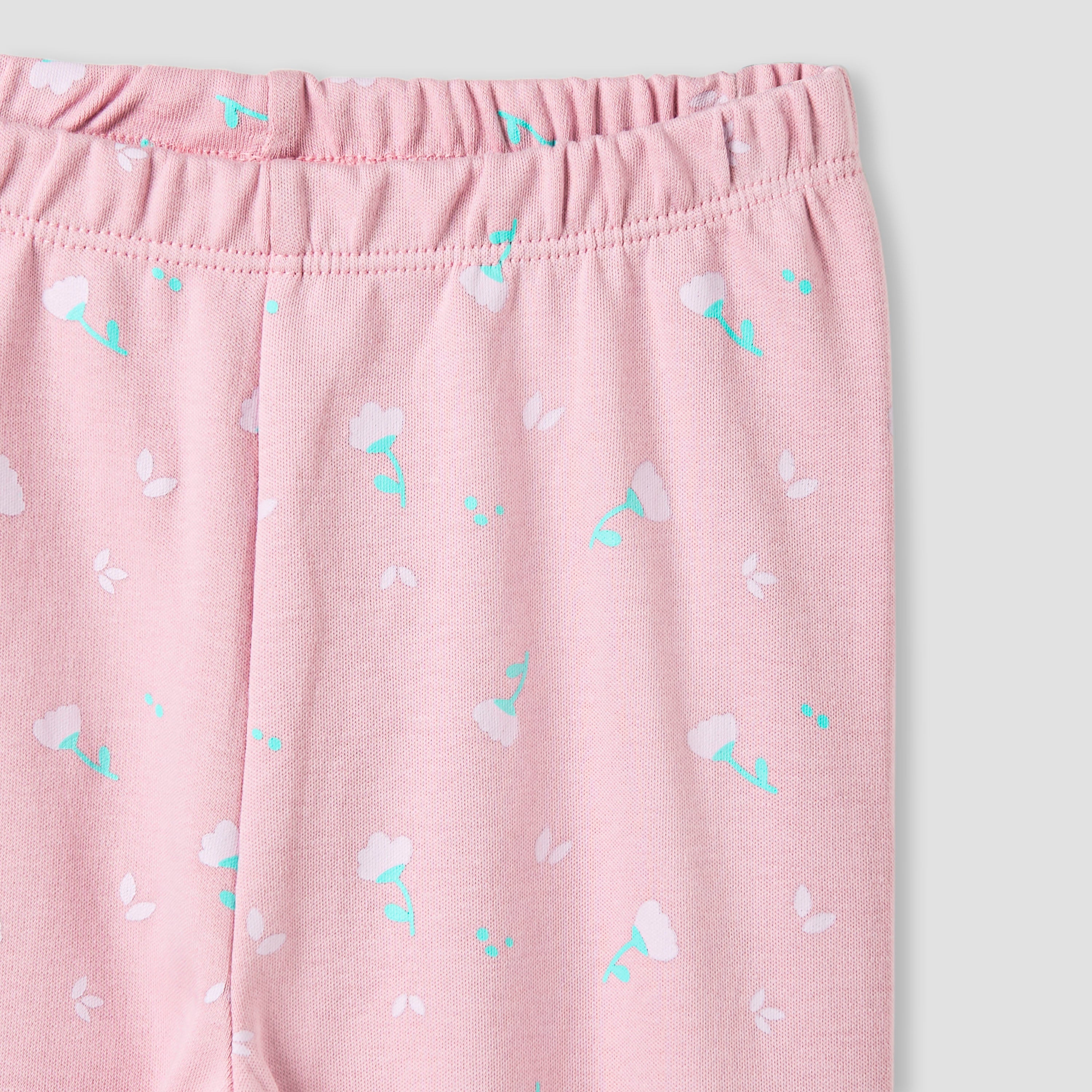 Juniors Pyjama Set with Floral Print - Cotton - Long Sleeves