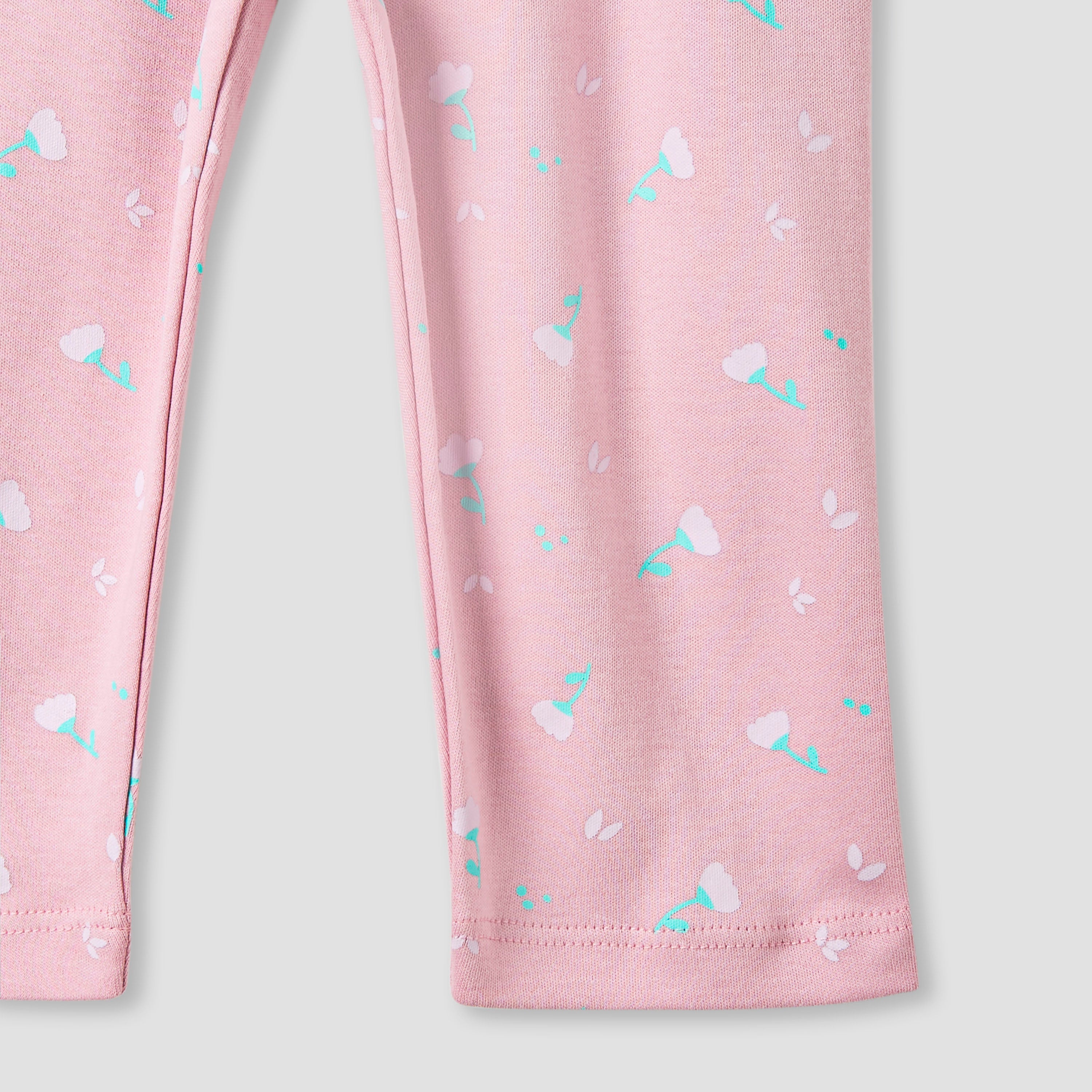 Juniors Pyjama Set with Floral Print - Cotton - Long Sleeves