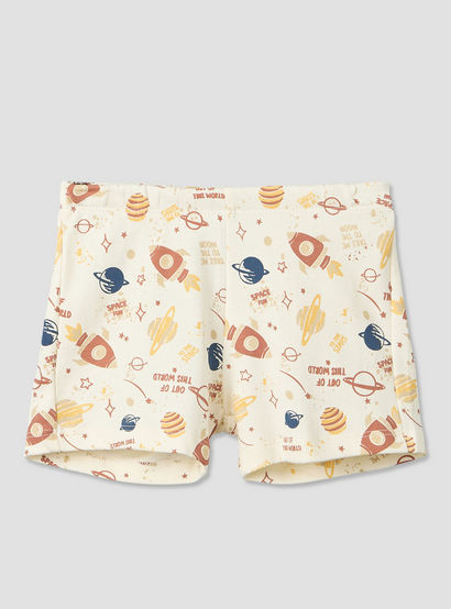 Pack of 2 Juniors Round Neck Short Sleeves T-shirt and Shorts Set with Space Print-baby-boys-clothing-setsandcoords-image-6